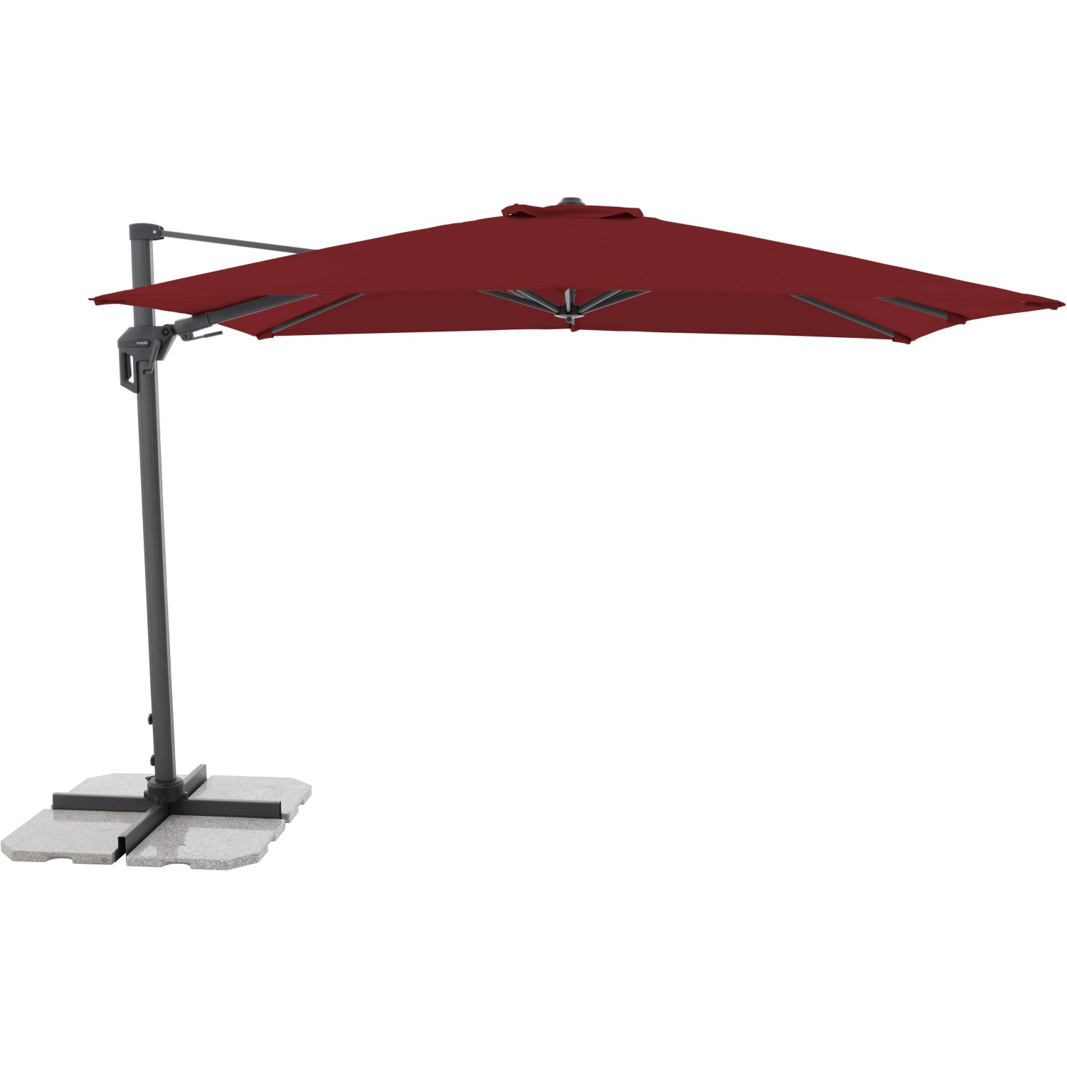 Doppler Ampelschirm 210 cm x 310 cm Bordeaux mit Kurbelmechanik von Doppler