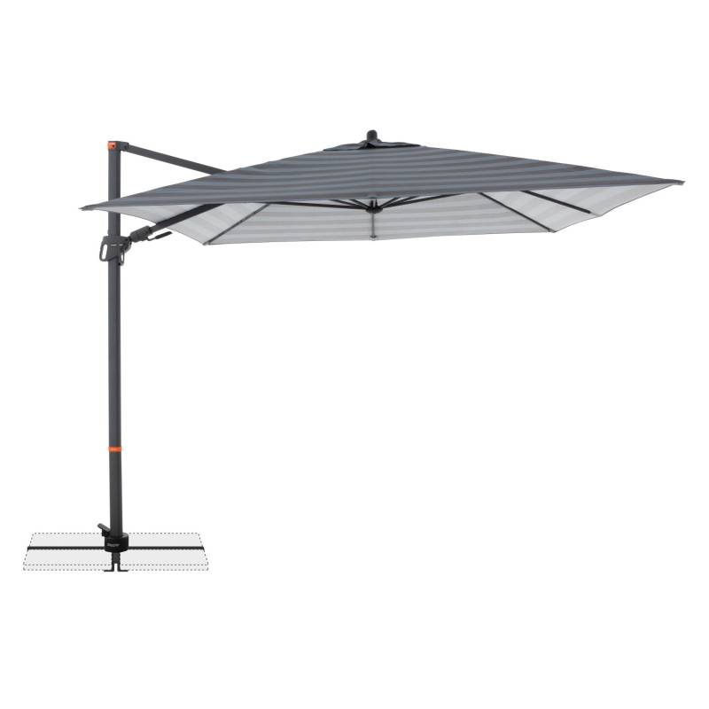 Doppler Ampelschirm MyZone 280 cmx 280 cm Blau-Grau mit Kurbelmechanik von Doppler
