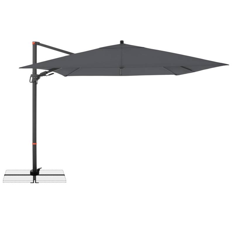 Doppler Ampelschirm 280 cmx 280 cm Anthrazit mit Kurbelmechanik von Doppler