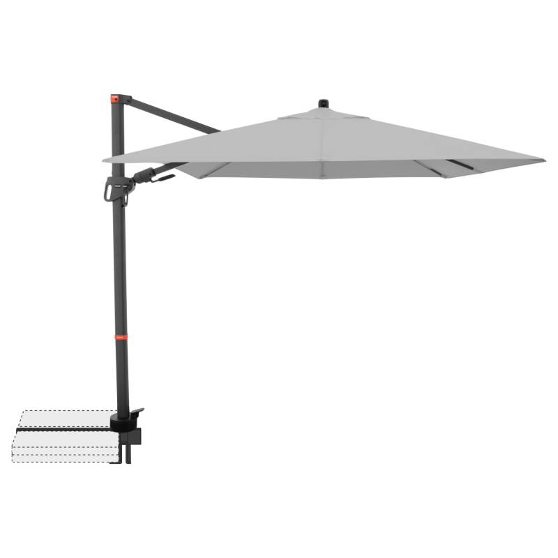 Doppler Ampelschirm MyZone 210 cmx 210 cm Hellgrau mit Dreh- & Neigungsfunktion von Doppler