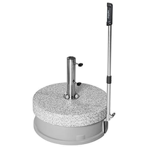 Doppler Rollsockel Easy Move ca. 70 kg - Granitsockel - Für Mittelstockschirme bis 350 cm - Mit 4 Rollen und Zugstange - Für eine einfache Handhabung von Doppler