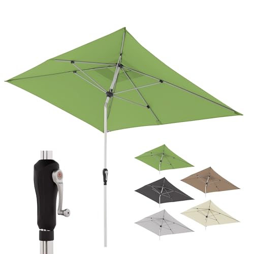 Doppler Sonnenschirm SL-AZ Auto Tilt 190x290 cm Fresh Green I Gartenschirm knickbar I Kurbelschirm mit UV-Schutz 80+ I Kurbelschirm aus Aluminium I regenabweisendes Polyester-Schirmdach von Doppler