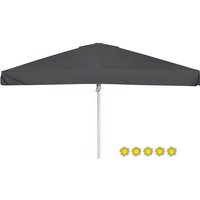 Doppler Sonnenschirm / Großschirm Telestar 400 x 400 cm, anthrazit, mit Volant, Bezug aus 100% Polyester, Gestell aus Aluminium, 25 kg von Doppler