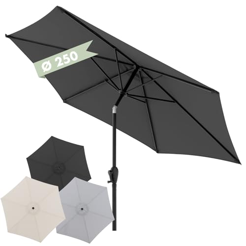 Doppler Sonnenschirm für den Garten Jack 250cm in Dunkelgrau - Runder Sonnenschirm für Balkon & Terrasse - Schirm knickbar - Balkonsonnenschirm - Kurbelschirm - Gartenschirm mit Kurbelfunktion Doppler Sonnenschirm für den Garten Jack 250cm in Dunkelgrau - Runder Sonnenschirm für Balkon & Terrasse - Schirm knickbar - Balkonsonnenschirm - Kurbelschirm - Gartenschirm mit Kurbelfunktion von Doppler