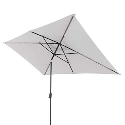 Doppler Sonnenschirm für den Garten Jack 300x200cm in Hellgrau - Rechteckiger Sonnenschirm für Balkon & Terrasse - Schirm knickbar - Großer Balkonsonnenschirm - Kippbarer Kurbelschirm von Doppler