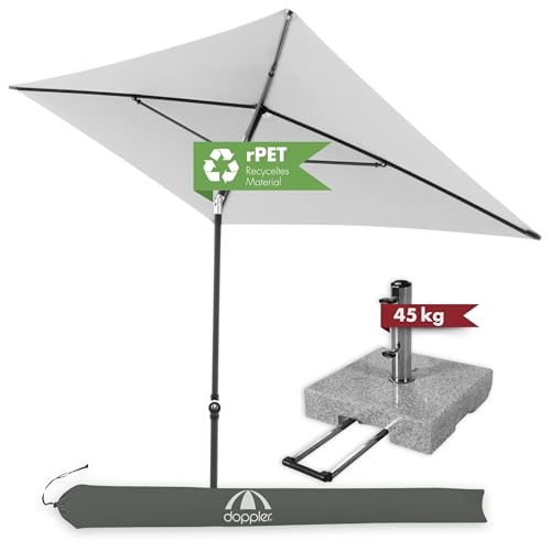Doppler Sonnenschirm Rethink 180 x 120 cm - Doppler SL-AZ Trolley Sonnenschirmständer mit Auszieh-Griff von Doppler