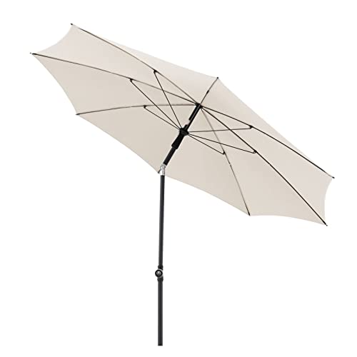 Doppler Sonnenschirm Rethink 200cm in Natur - Runder Sonnenschirm für Balkon & Terrasse - Nachhaltiger Schirm - Balkonsonnenschirm mit Handöffner - Mit Hülle - Kippbarer Gartenschirm von Doppler