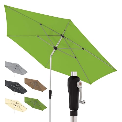 Doppler Sonnenschirm für den Garten SL-AZ Auto Tilt 330 cm Fresh Green I Gartenschirm knickbar I Kurbelschirm mit UV-Schutz 80+ I Kurbelschirm aus Aluminium I regenabweisendes Polyester-Schirmdach von Doppler