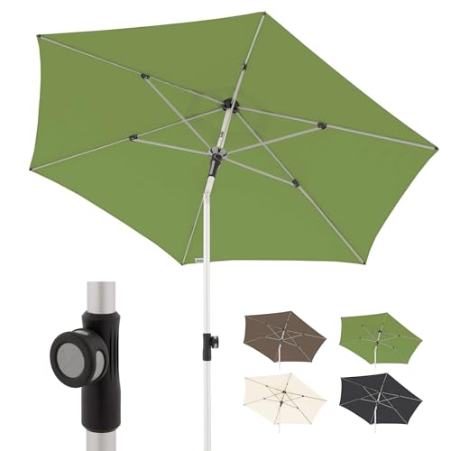 Doppler Sonnenschirm für den Garten SL-AZ Push Up 220 cm Fresh Green I Gartenschirm knickbar I Sonnenschirm mit UV-Schutz 80+ I Sonnenschirm aus Aluminium I regenabweisendes Polyester-Schirmdach von Doppler