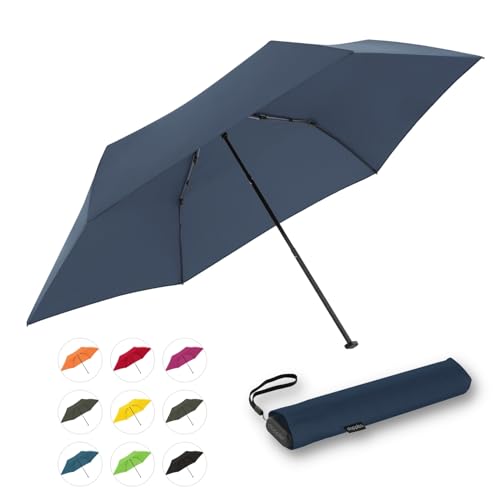 doppler Taschenschirm Zero,99 Flat I Ultra Leichter Regenschirm in Deep Blue I Kleiner Schirm I Mini Regenschirm I Leicht zu Öffnen I Flach & kompakt I Taschenregenschirm Windproof von Doppler