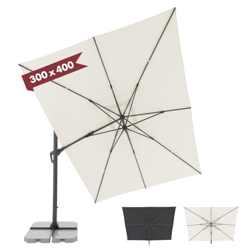 Doppler großer Pendelschirm Jack 400x300cm Natur I Sonnenschirm für Terrasse I Ampelschirm knickbar I Kurbelschirm UV-beständig aus Aluminium I Multifunktions-Pendelschirm Doppler großer Pendelschirm Jack 400x300cm Natur I Sonnenschirm für Terrasse I Ampelschirm knickbar I Kurbelschirm UV-beständig aus Aluminium I Multifunktions-Pendelschirm von Doppler