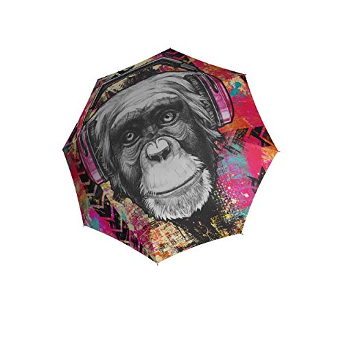 doppler Langschirm Modern Art Long Automatic – Sehr leicht – Automatik – Stylisches Motiv – Monkey von Doppler