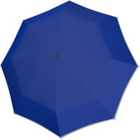 doppler Taschenregenschirm "Mini Light up uni, Blue", mit reflektierenden Elementen am Schirmdach von Doppler