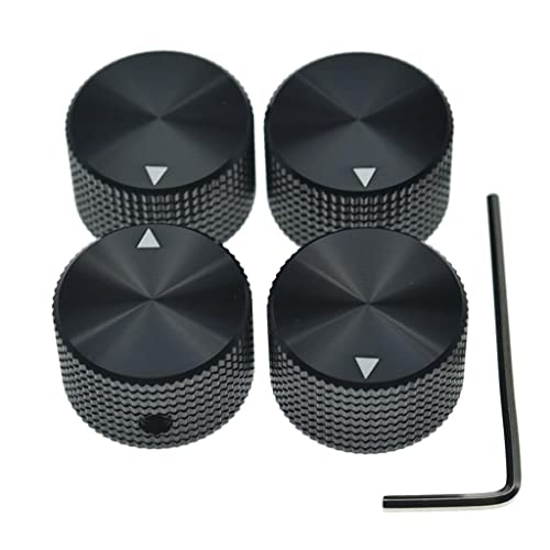 4 x 25 x 15,5 mm Aluminium-Potentiometer-Drehknöpfe, 6,35 mm, Universal-Metall-Topf-Kontrollknöpfe mit Anzeige und Stellschraube für Gitarre/Bass/Efffect 4 x 25 x 15,5 mm Aluminium-Potentiometer-Drehknöpfe, 6,35 mm, Universal-Metall-Topf-Kontrollknöpfe mit Anzeige und Stellschraube für Gitarre/Bass/Efffect von Dopro