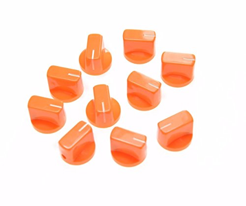 Dopro 10 Stück Gitarren-Ampere-Effekt-Pedalknöpfe Drehknöpfe Zeigerknopf mit Schraube, Orange von Dopro