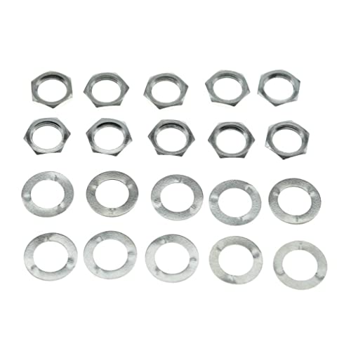 Dopro 10 Stück Messing USA 3/8 Zoll 32 Gewinde Gitarrentöpfe Muttern Potentiometer Sechskantmuttern Gitarren Bass Jack Muttern und Unterlegscheiben für US CTS Pots/Switchcraft/Pure Tone Jacks Nickel Dopro 10 Stück Messing USA 3/8 Zoll 32 Gewinde Gitarrentöpfe Muttern Potentiometer Sechskantmuttern Gitarren Bass Jack Muttern und Unterlegscheiben für US CTS Pots/Switchcraft/Pure Tone Jacks Nickel von Dopro