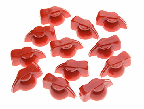 Dopro 12 Stück Flat Top Gitarre Chicken Head Knob AMP Effekt Zeiger Knob Rot von Dopro
