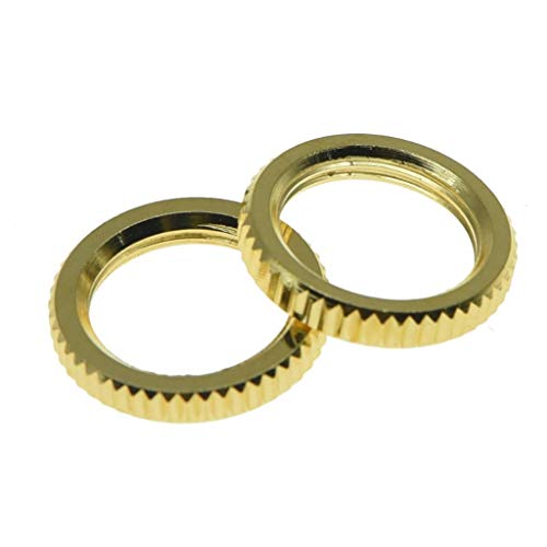 Dopro 2 Stück USA Spec 15/32 Zoll fein gerändelte Gitarre Kippschalter Mutter passend für Switchcraft Switches Gold Dopro 2 Stück USA Spec 15/32 Zoll fein gerändelte Gitarre Kippschalter Mutter passend für Switchcraft Switches Gold von Dopro