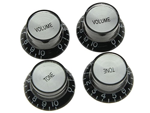 Dopro LP Gitarren-Reflektorknöpfe für SG Epiphone Les Paul mit Chromkappe, Schwarz, 4 Stück Dopro LP Gitarren-Reflektorknöpfe für SG Epiphone Les Paul mit Chromkappe, Schwarz, 4 Stück von Dopro