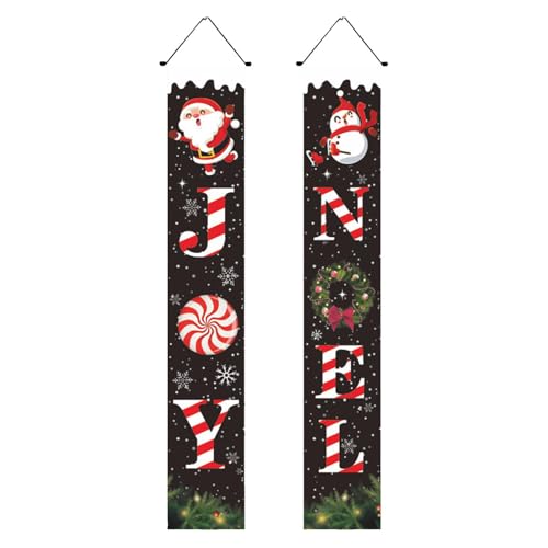 Dopsyesn Christmas Door Decorations | Weihnachtsdeko Außen Für Terrasse - Cartoon Türbanner Für Balkon Garten Café Restaurant Garagen Patio von Dopsyesn