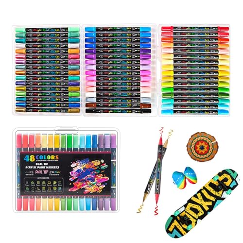 Dopsyesn Doppelseitige Marker - Skizzierstifte,48 Farben Feine Und Pinselspitzen Mal- Zeichenstifte Für Glas Stoff Holz Erwachsene Dopsyesn Doppelseitige Marker - Skizzierstifte,48 Farben Feine Und Pinselspitzen Mal- Zeichenstifte Für Glas Stoff Holz Erwachsene von Dopsyesn