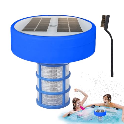 Dopsyesn Ionizer Für Pool, Solarantrieb Pool Ionizer, Chwimmender Pools Ionizers Wasserreiniger,Wasserreiniger Mit Kupferionisierung, Mehrfarbigen LED-Leuchten, Reinigungsmittel von Dopsyesn