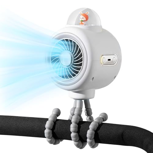 Dopsyesn Kinderwagenventilator,USB-Lade Lüfter Aufsatz Für Kinderwagen - Netzunabhängiger Dreifachstufen Kühllüfter Mit Verstellbarem Ständer Für Babyschale Schreibtisch Auto Camping Dopsyesn Kinderwagenventilator,USB-Lade Lüfter Aufsatz Für Kinderwagen - Netzunabhängiger Dreifachstufen Kühllüfter Mit Verstellbarem Ständer Für Babyschale Schreibtisch Auto Camping von Dopsyesn