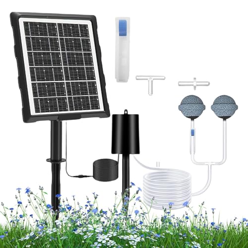Dopsyesn Solare Belüfter für Teich - Solar Sauerstoffpumpe - 3 Arbeitsmodi, Wasserdichter Belüfter mit Schlauch und Luftausströmerstein für Fischbehälter Dopsyesn Solare Belüfter für Teich - Solar Sauerstoffpumpe - 3 Arbeitsmodi, Wasserdichter Belüfter mit Schlauch und Luftausströmerstein für Fischbehälter von Dopsyesn