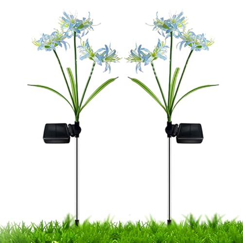 Dopsyesn Solare Blumenlichter | Bunte Solargartenblumen Für Draußen - LED Wasserdichte Gartenstäbe Deko 2 Stück Für Beet Gartenzaun Terrasse Hof Auffahrt Pergola Wege von Dopsyesn