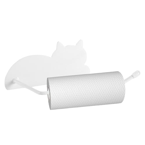 Dopsyesn Wandmontierbarer Küchenpapierhalter | Stehender Küchenpapierständer | Wandhalterung Mit Katzendesign Für Haushaltsaufbewahrung Gästezimmer Reisen Landhausstil von Dopsyesn