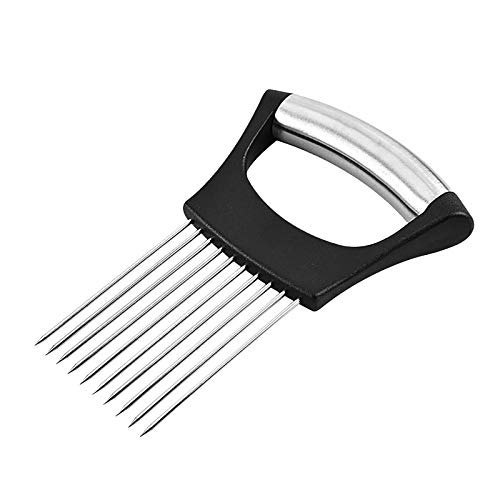 Edelstahl Manuell Zwiebelschneider, Gemüseschneider zum Schneiden Gemüsetomate Zitrone Fleisch, Mehrzweck Zwiebelhalter Food Slice Assistant, Gemüsehobel Küchenutensilienmesserhalter von Achimlt