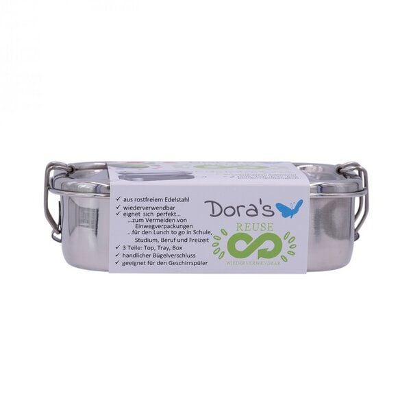 Dora's Edelstahlbox mit  Einlagefach von Dora's