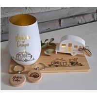 Camping Geschenkset, Camper Wohnwagen, Raysin Holz Deko, Dekoration, Sommer, Windlicht, Geschenk, Mitbringsel Camping Geschenkset, Camper Wohnwagen, Raysin Holz Deko, Dekoration, Sommer, Windlicht, Geschenk, Mitbringsel von Dorasplotterwelt