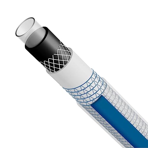 Doratex 1/2 Zoll Wasserschlauch Professional Ultra Hoppy Grau/Blau Gartenschlauch 30 BAR UV Stabil -20°C - +60°C Trinkwasser geeignet Formstabil 30 BAR Grau/Blau (15 Meter) von Doratex