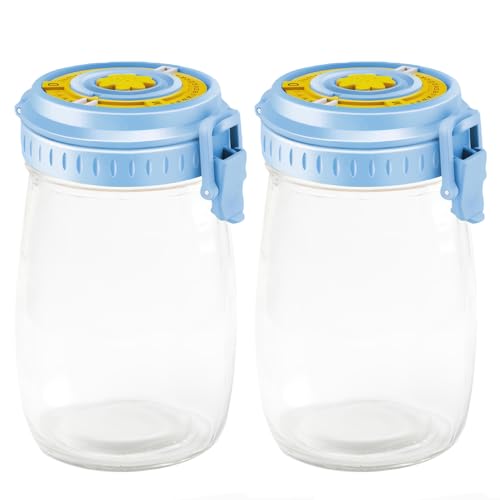 2 Stück Gärglas 1000 ml mit Datum versehenes Sauerteig-Starterglas mit Entlüftungsventil Sauerteigglas wiederverwendbarer Kimchi-Behälter Mehrzweck-Vorratsgläser aus Glas zur Gärung Lagerung von Leben 2 Stück Gärglas 1000 ml mit Datum versehenes Sauerteig-Starterglas mit Entlüftungsventil Sauerteigglas wiederverwendbarer Kimchi-Behälter Mehrzweck-Vorratsgläser aus Glas zur Gärung Lagerung von Leben von Dorccsi