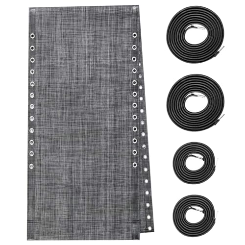 Ersatzstoff für Terrassenstühle, 160 x 43 cm, Ersatzstoff für Sling-Stühle mit 4 Gummiseilen, wasserdichtes, atmungsaktives Reparaturset für Terrassenstühle für Terrassen-Liegestühle im Freien, S von Dorccsi