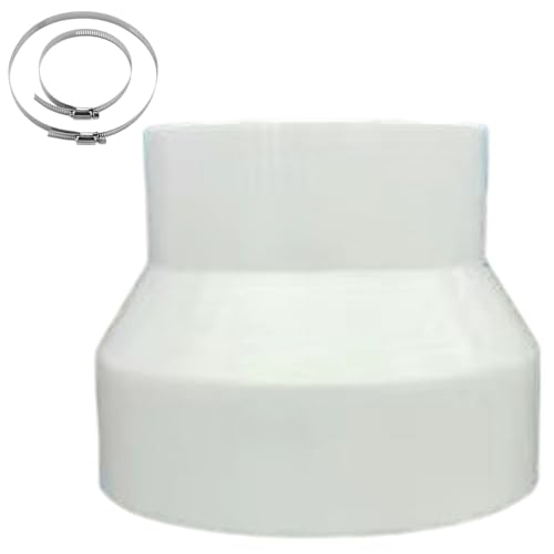 Tragbarer AC-Schlauchanschluss mit 2 Klemmen, 150–100 mm ABS-AC-Schlauchadapter, 3-teilig/Set Lüftungskanal-Reduzierstück, tragbarer -Schlauchadapter, Klimaanlagenschlauch von Dorccsi