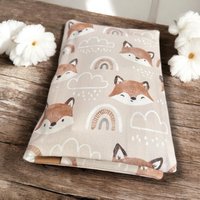 Windeltasche Wickeltasche Boho Fuchs Regenbogen Safari Baumwollstoff 25x35 cm Geschenk Geburt Baby Junge Mädchen von DoreensBastelstube