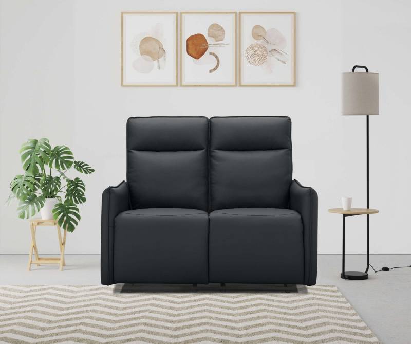 Dorel Home 2-Sitzer Lugo, Kinosofa mit Reclinerfunktion in Kunstleder und Webstoff, mit manueller Relaxfunktion in beiden Sitzen von Dorel Home