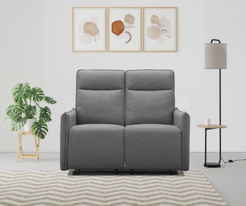 Dorel Home 2-Sitzer Lugo, Kinosofa mit Reclinerfunktion in Kunstleder und Webstoff, mit manueller Relaxfunktion in beiden Sitzen von Dorel Home