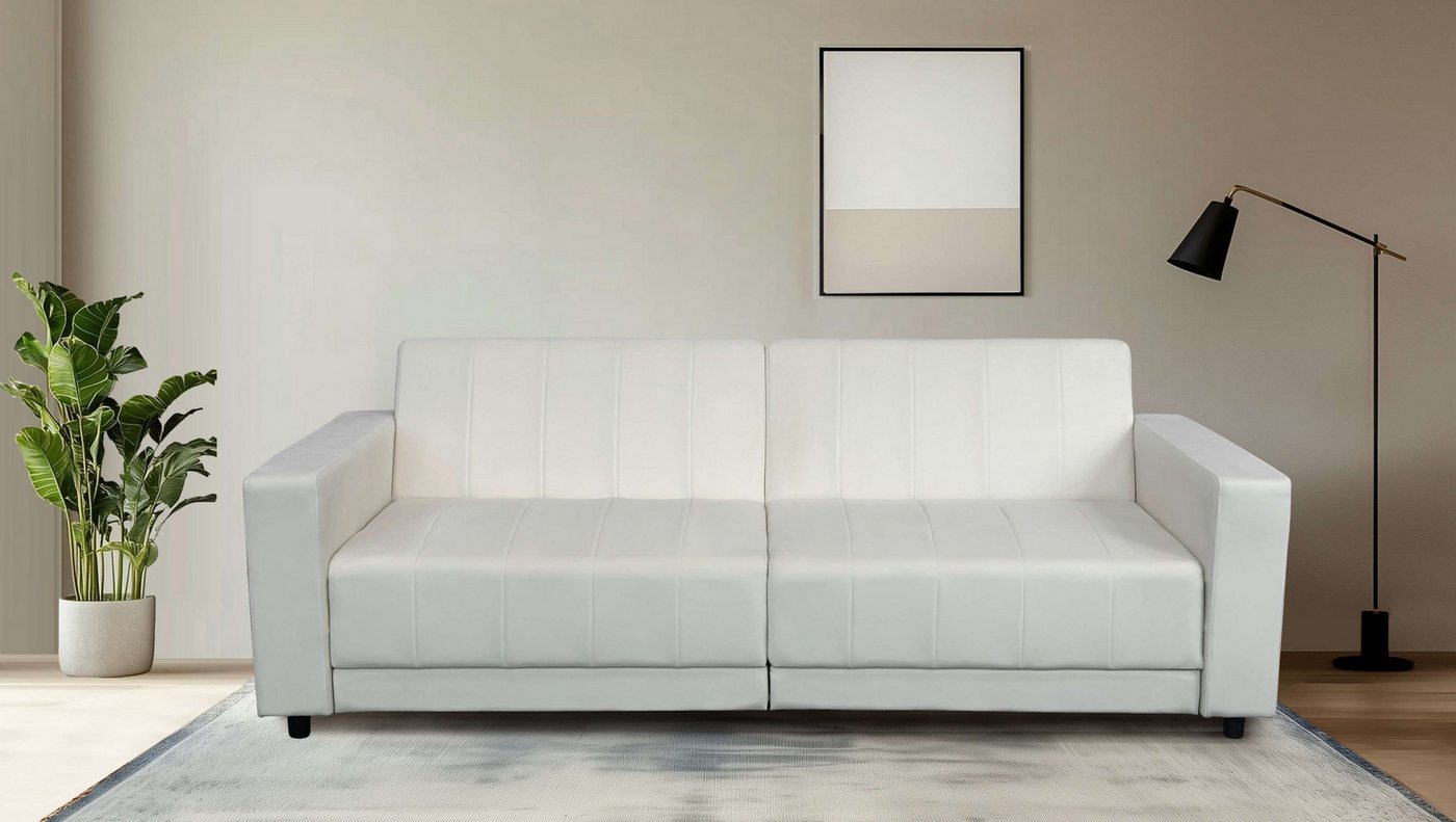 Dorel Home 3-Sitzer Allie II Schlafsofa 225 cm, Bett-Funktion (108/190cm), Rückenlehne 2-teilig, mit Steppung von Dorel Home