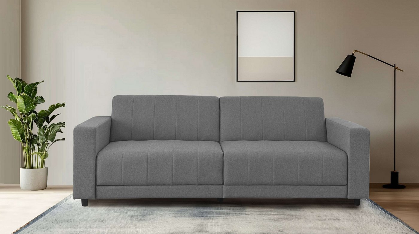 Dorel Home 3-Sitzer Allie II Schlafsofa 225 cm, Bett-Funktion (108/190cm), Rückenlehne 2-teilig, mit Steppung von Dorel Home