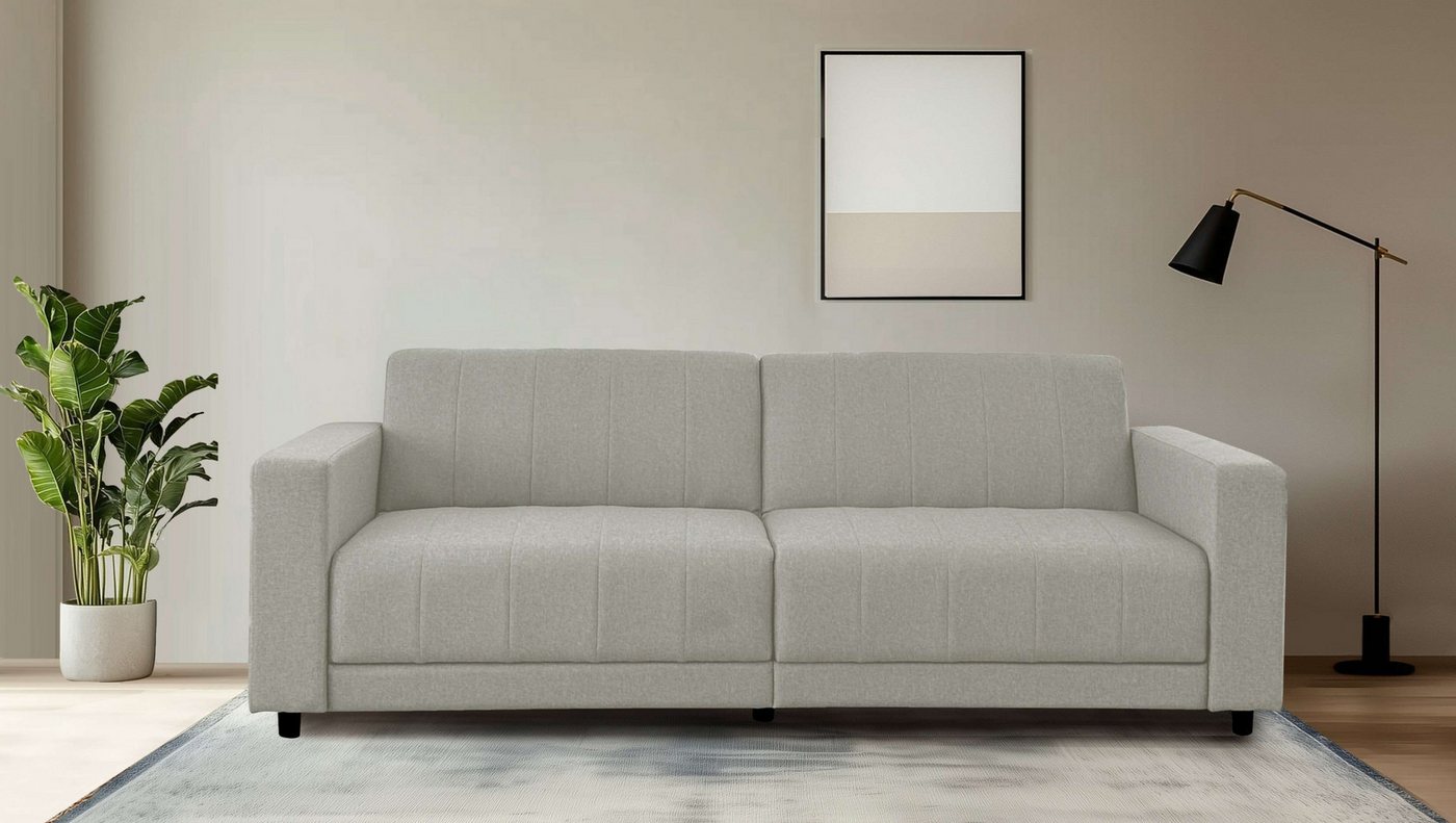 Dorel Home 3-Sitzer Allie II Schlafsofa 225 cm, Bett-Funktion (108/190cm), Rückenlehne 2-teilig, mit Steppung von Dorel Home
