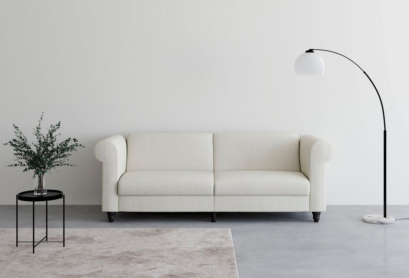 Dorel Home 3-Sitzer Felix II, Schlafsofa 236cm, (Liegefläche 108x190cm), Rückenlehne, 3-fach verstellbar, Sitzhöhe 46 cm, Cord von Dorel Home