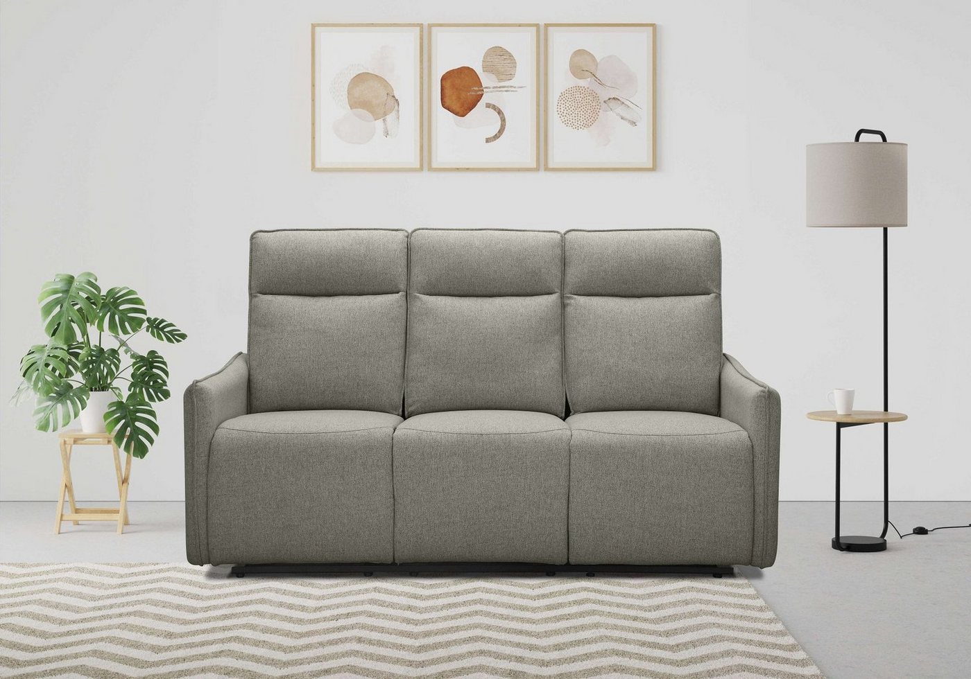 Dorel Home 3-Sitzer Lugo, Kinosofa mit Reclinerfunktion in Kunstleder und Webstoff, mit manueller Relaxfunktion in 2 Sitzen von Dorel Home