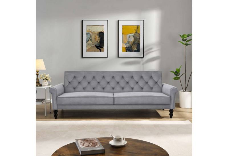 Dorel Home 3-Sitzer Tyne, Schlafsofa 222 cm, Bettfunktion (110/190cm), pflegeleichter Velours von Dorel Home