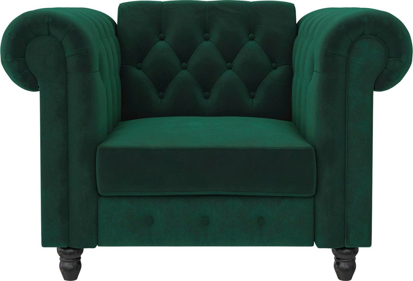 Dorel Home Chesterfield-Sessel Felix, mit Rückenlehne 3-fach verstellbar, Beine Massivholz, Sitzhöhe 46 cm von Dorel Home