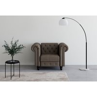 Dorel Home Chesterfield-Sessel "Felix", mit Rückenlehne 3-fach verstellbar, Beine Massivholz, Sitzhöhe 46 cm von Dorel Home