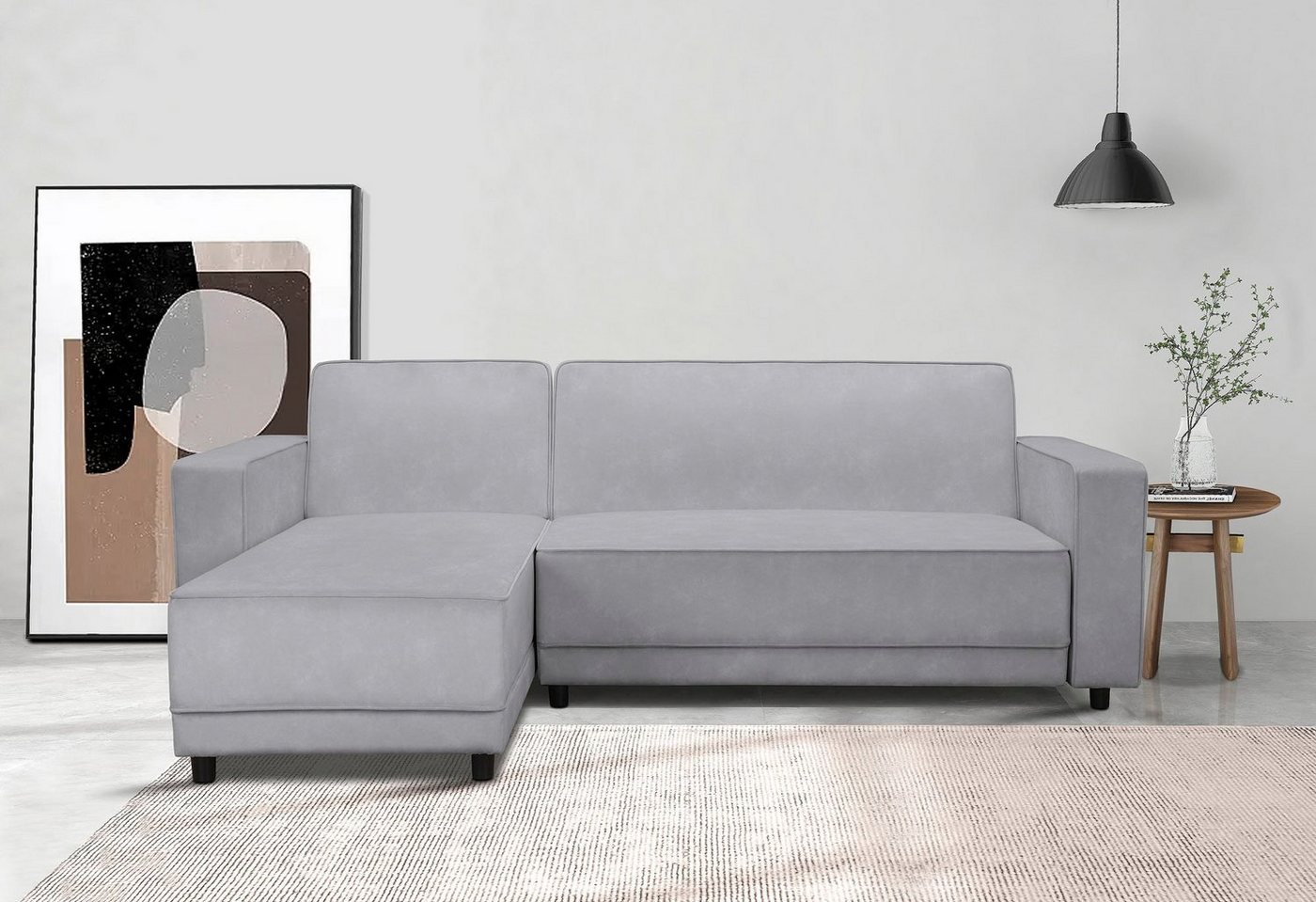 Dorel Home Ecksofa Allie Schlafsofa 230 cm mit Relaxfunktion in der Rückenlehne, Schlaffunktion (108/194,5cm), trendiger Cord o. pflegeleichter Velours von Dorel Home