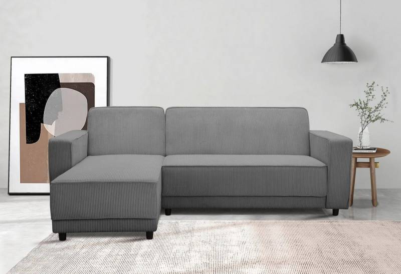 Dorel Home Ecksofa Allie Schlafsofa 230 cm mit Relaxfunktion in der Rückenlehne, Schlaffunktion (108/194,5cm), trendiger Cord o. pflegeleichter Velours von Dorel Home